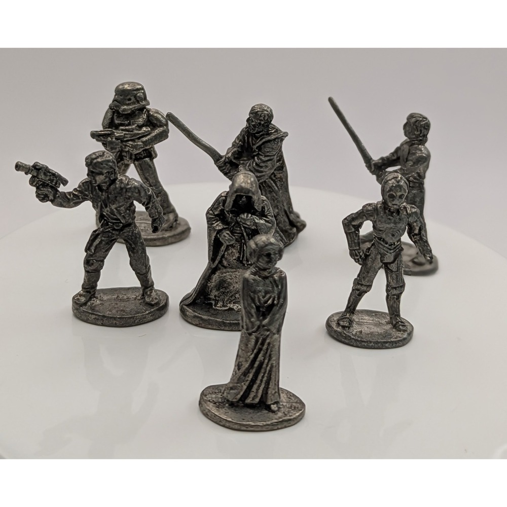 Vintage LFL Star Wars Micro Mini Die Cast Metal‎ Figures Lot Of 7 - 1997-1998